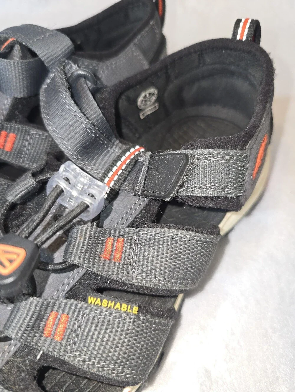 KEEN Newport Neo H2 Kids Closed Toe Hiking Water Sandals Gray Orange Size 4 US